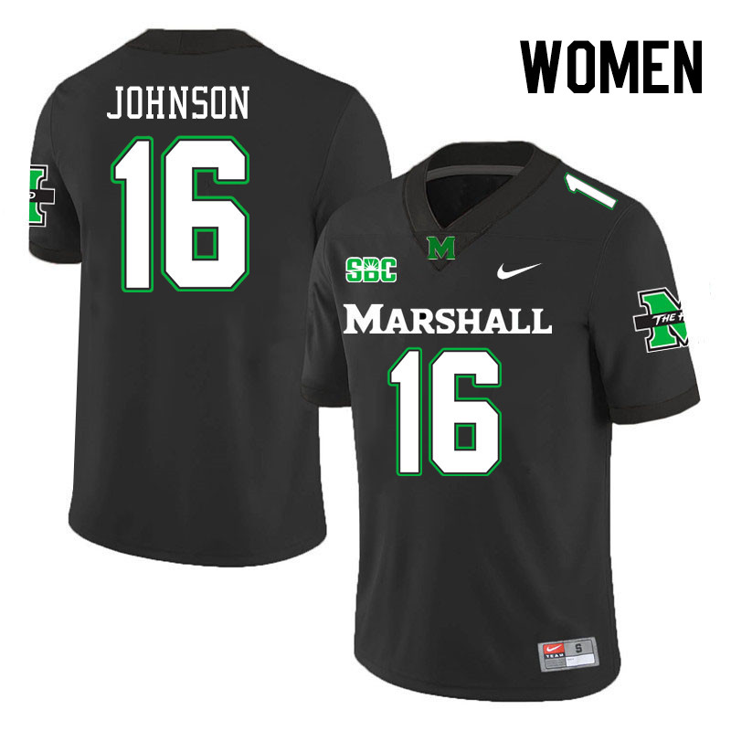 Women #16 Isaiah Johnson Marshall Thundering Herd SBC Conference College Football Jerseys Stitched-B